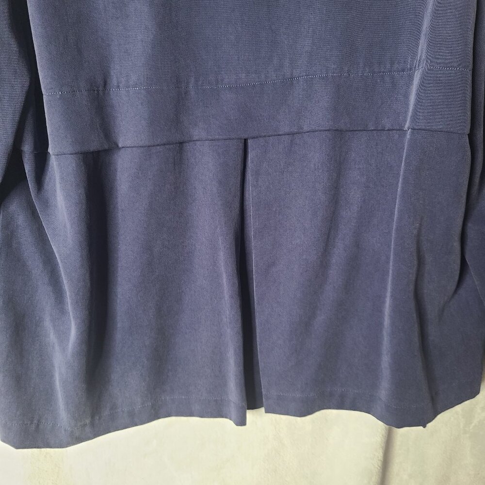 🔥Chico's Soft Twill Drape Navy Blue Jacket with Pockets - Picture 9 of 9